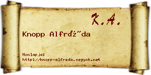 Knopp Alfréda névjegykártya